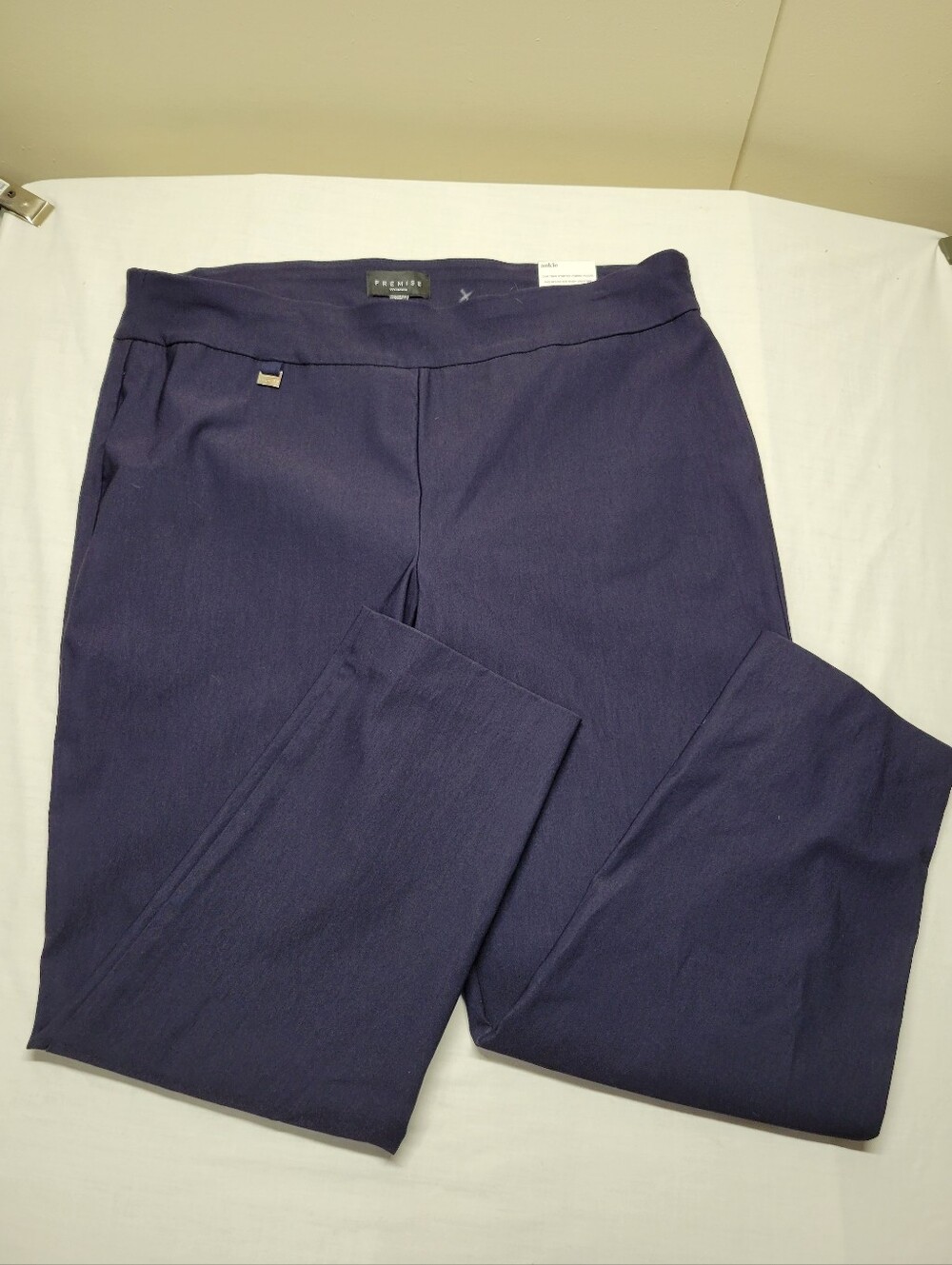 New Premise Pants Womens 2X Navy Pull On Slimming Stretch